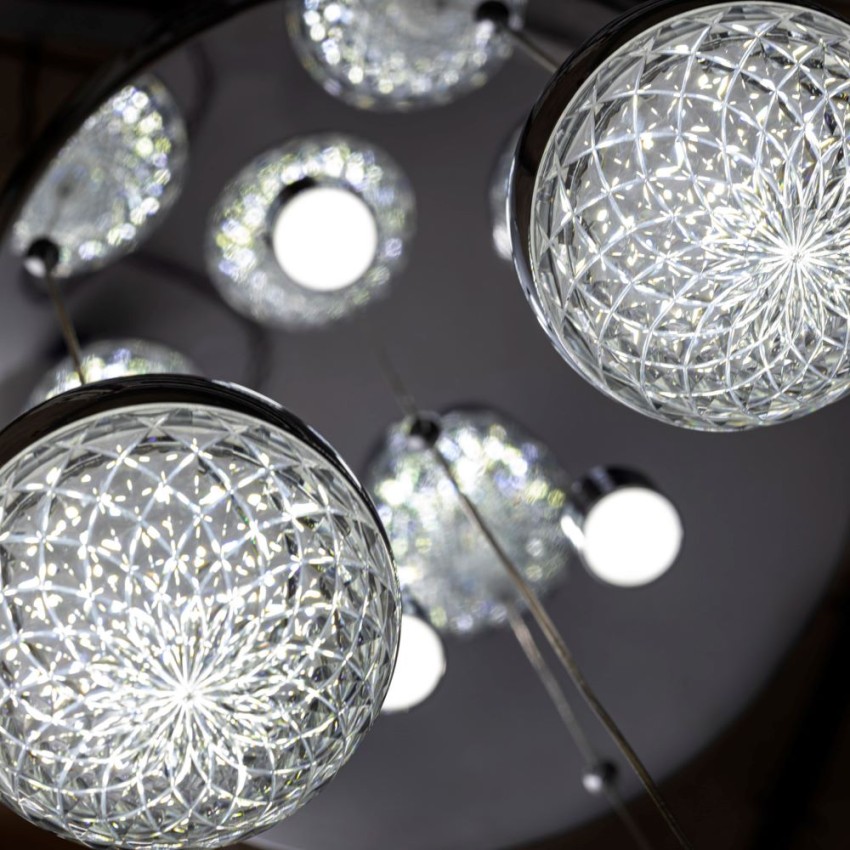 TABU DROP 6-Φωτο Κρεμαστό Φωτιστικό με Κρύσταλλο και Μέταλλο