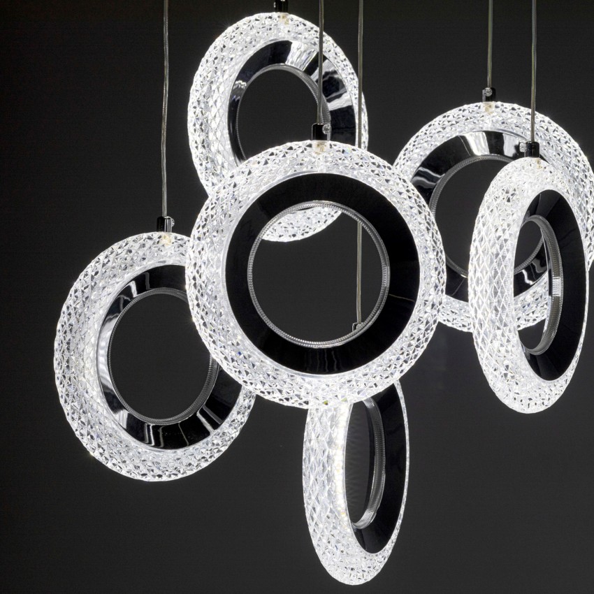 Φωτιστικό Κρεμαστό TABU RING 9503 – 6 Φώτα LED με Κρύσταλλο