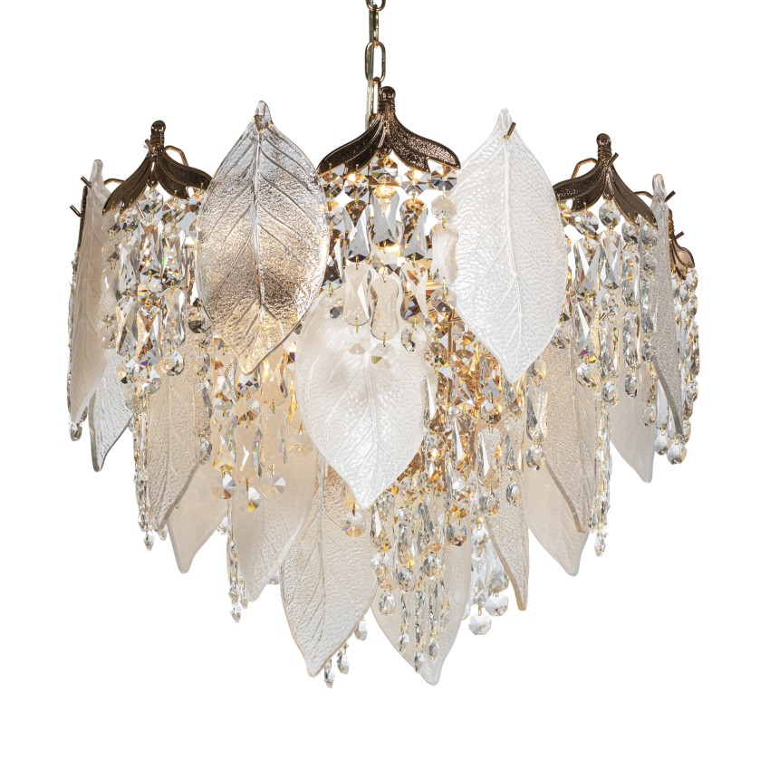 EDIP 9901 Φωτιστικό Κρεμαστό με Κρύσταλλα & Φύλλα