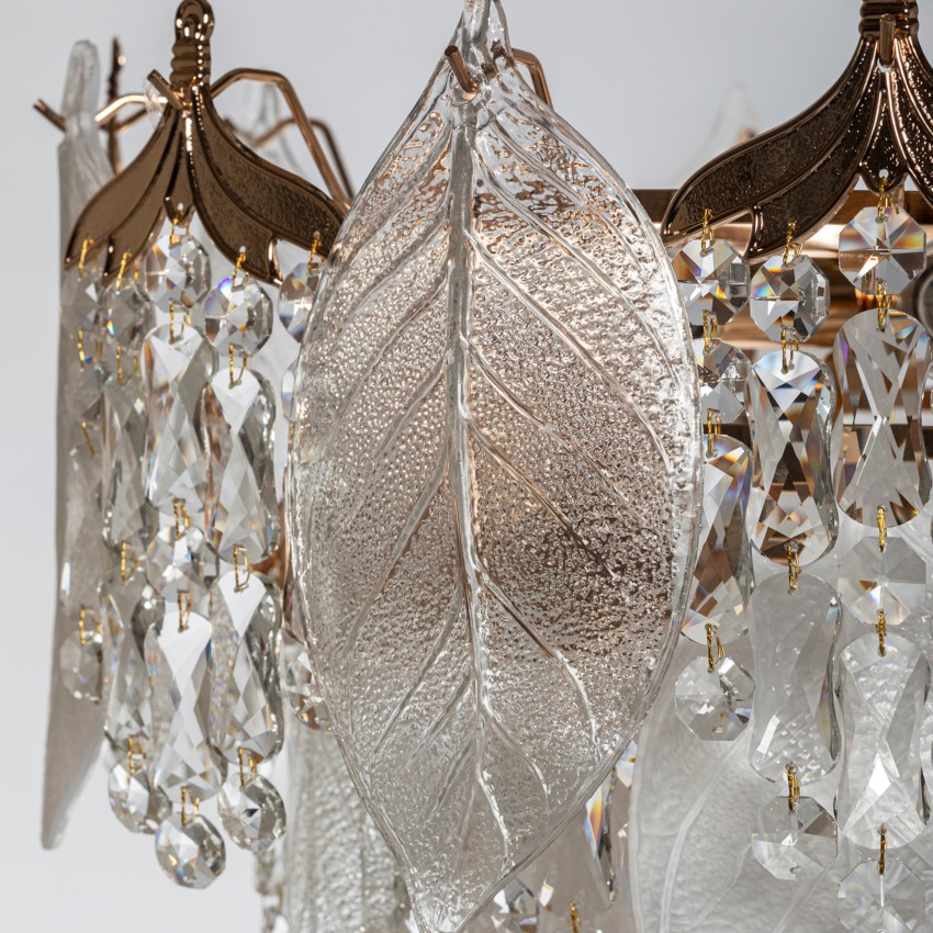 EDIP 9901 Φωτιστικό Κρεμαστό με Κρύσταλλα & Φύλλα