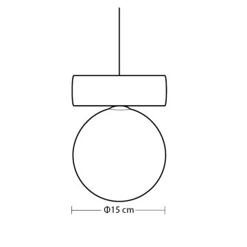CYLINSPHERE 1360A Designer Μονόφωτο Κρεμαστό Φωτιστικό G9 Ø15 cm