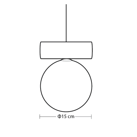 CYLINSPHERE 1360A Designer Μονόφωτο Κρεμαστό Φωτιστικό G9 Ø15 cm