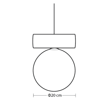CYLINSPHERE 1360B Designer Μονόφωτο Κρεμαστό Φωτιστικό G9 Ø20 cm