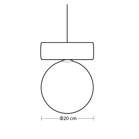 CYLINSPHERE 1360B Designer Μονόφωτο Κρεμαστό Φωτιστικό G9 Ø20 cm