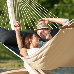 Αιώρα καπιτονέ με ράβδο Alabama Navy Blue - kingsize