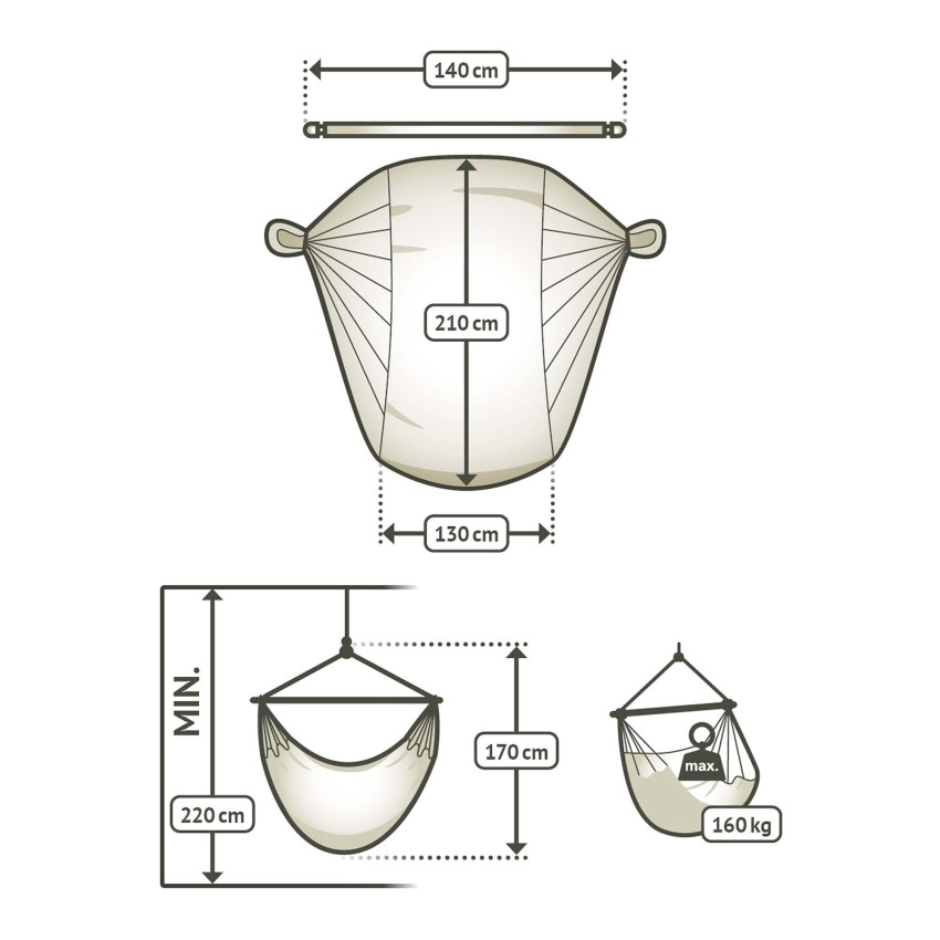 Αιώρα Κάθισμα Οργανικό Βαμβάκι Habana Nougat – KINGSIZE 210x140εκ