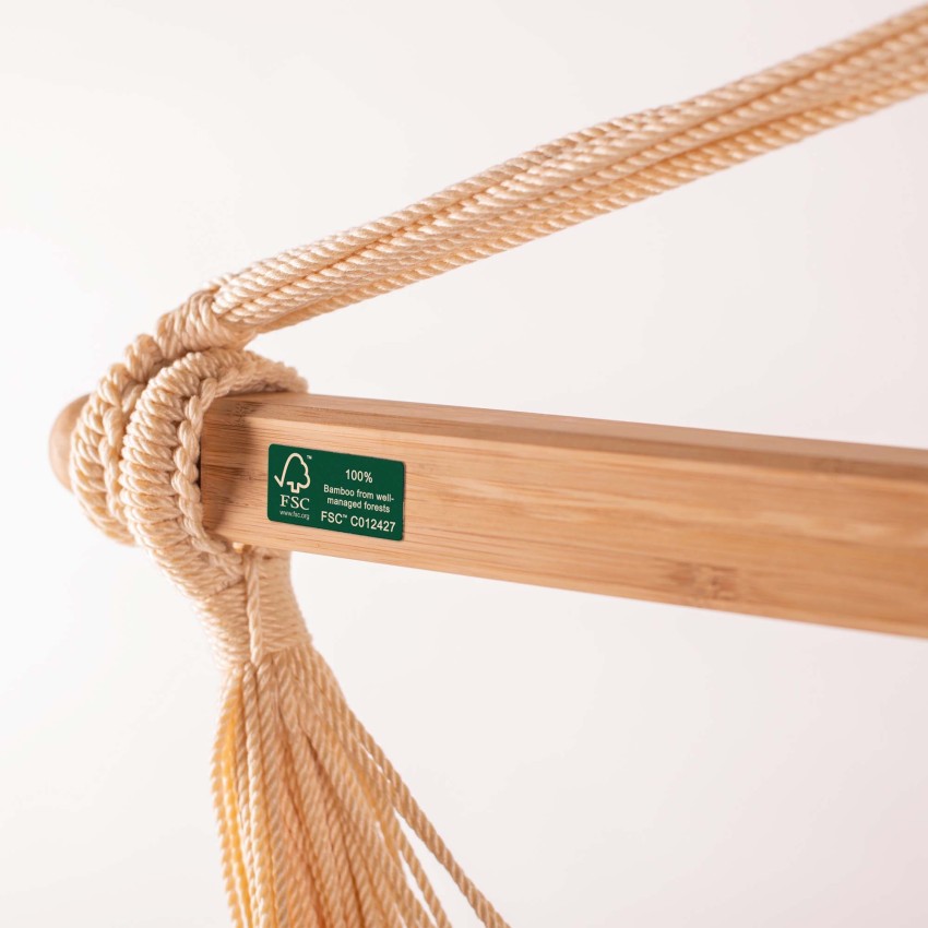 Αιώρα-Κάθισμα Domingo Cedar PP Comfort 115x180εκ με Ξύλινη Ράβδο & Περιστροφή 360°