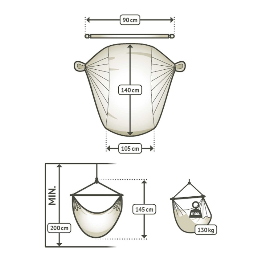 Αιώρα Κάθισμα Οργανικό Βαμβάκι Habana Latte – BASIC 140x90εκ