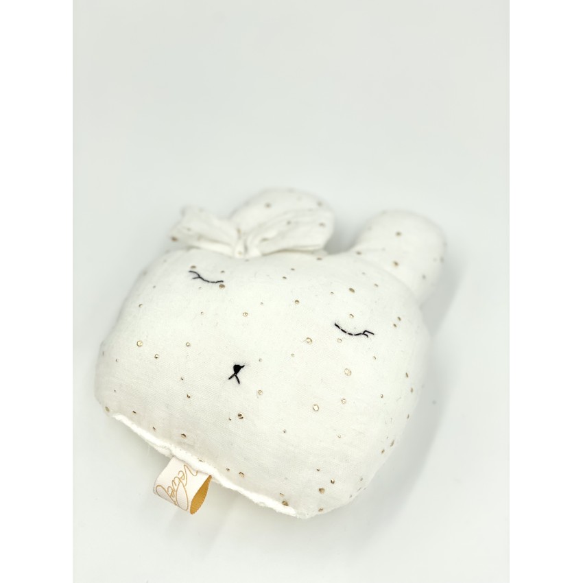 Κουδουνίστρα White and Gold από Βαμβακερή Μουσελίνα-22-11287 Κουδουνίστρα White and Gold από Βαμβακερή Μουσελίνα