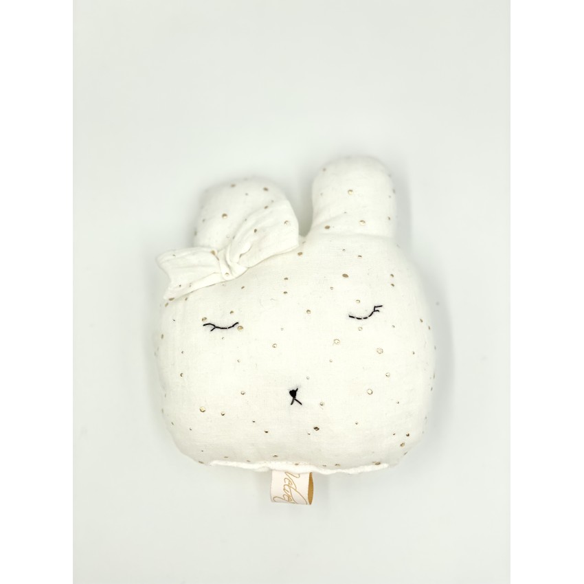 Κουδουνίστρα White and Gold από Βαμβακερή Μουσελίνα-22-11287 Κουδουνίστρα White and Gold από Βαμβακερή Μουσελίνα