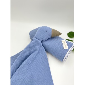 Σετ για Νεογέννητο Baby Blue Πανάκι Νάνι και Πάνα Αγκαλιάς από Βαμβακερή Μουσελίνα 65x65cm