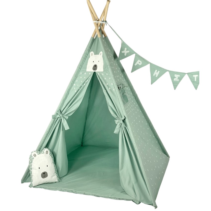 Παιδική Σκηνή - teepee tent Polar Bear - Ζωγραφισμένη στο χέρι-22-11391 Παιδική Σκηνή - teepee tent Polar Bear - Ζωγραφισμένη στο χέρι