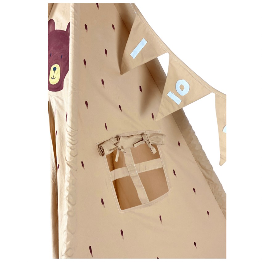 Παιδική Σκηνή Teepee με Σχέδιο Αρκούδα – Χειροποίητη και Ζωγραφισμένη | Glint.gr Παιδική Σκηνή Teepee Tent με Θέμα Αρκούδα – Χειροποίητη και Ζωγραφισμένη στο Χέρι