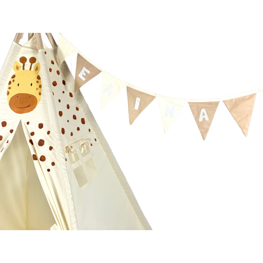 Παιδική Σκηνή - teepee tent Giraffe - Ζωγραφισμένη στο χέρι-22-11401 Παιδική Σκηνή - Teepee Tent Καμηλοπάρδαλη Χειροποίητη | Ζωγραφισμένη στο Χέρι | glint.gr