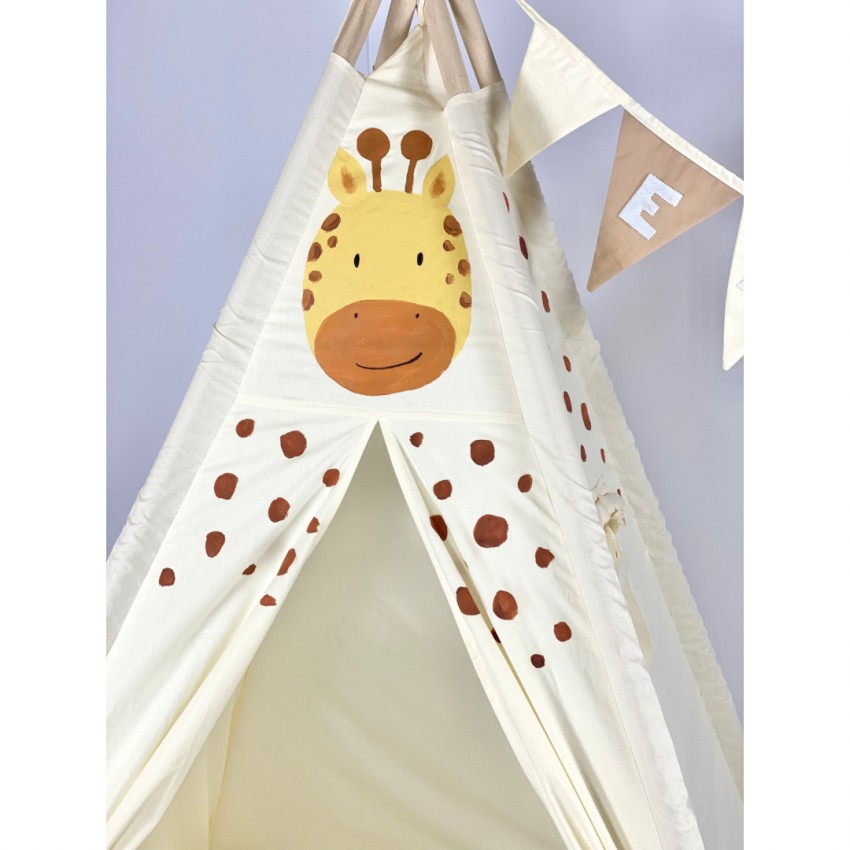 Παιδική Σκηνή - teepee tent Giraffe - Ζωγραφισμένη στο χέρι-22-11401 Παιδική Σκηνή - Teepee Tent Καμηλοπάρδαλη Χειροποίητη | Ζωγραφισμένη στο Χέρι | glint.gr