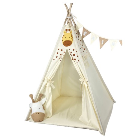 Παιδική Σκηνή Teepee Καμηλοπάρδαλη – Χειροποίητη & Ζωγραφισμένη στο Χέρι