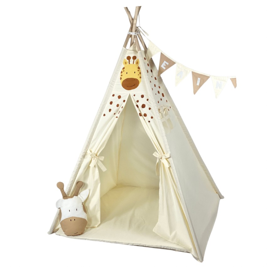 Παιδική Σκηνή - teepee tent Giraffe - Ζωγραφισμένη στο χέρι-22-11401 Παιδική Σκηνή - Teepee Tent Καμηλοπάρδαλη Χειροποίητη | Ζωγραφισμένη στο Χέρι | glint.gr