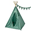 Παιδική Σκηνή Teepee Green με Γιρλάντα - Χειροποίητη - Βαμβακερή & Ευρύχωρη