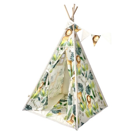 Παιδική Σκηνή Teepee Safari – Χειροποίητη Βαμβακοσατέν Σκηνή Παιχνιδιού