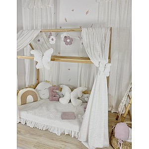 Κουρτίνες κρεβατιού-Canopy Bed White Butterfly