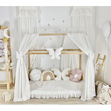 Κουρτίνες κρεβατιού-Canopy Bed White Butterfly