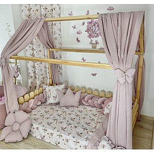 Κουρτίνες κρεβατιού-Canopy Bed Light Pink Butterfly