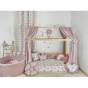 Κουρτίνες κρεβατιού-Canopy Bed Light Pink Butterfly