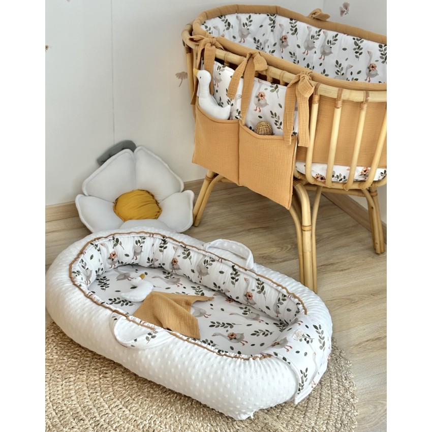 Παιδική φωλιά μωρού Little Duck Baby Nest με στρώμα latex, βαμβακερή εσωτερική πλευρά και απαλό βελούδο