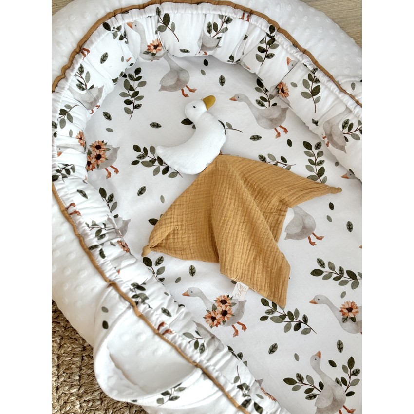 Παιδική φωλιά μωρού Little Duck Baby Nest με στρώμα latex, βαμβακερή εσωτερική πλευρά και απαλό βελούδο