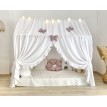 Κάλυμμα κρεβατιού -Canopy Bed White with ruffles