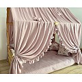 Κάλυμμα κρεβατιού -Canopy Bed Light pink  with ruffles