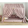 Κάλυμμα κρεβατιού -Canopy Bed Light pink  with ruffles