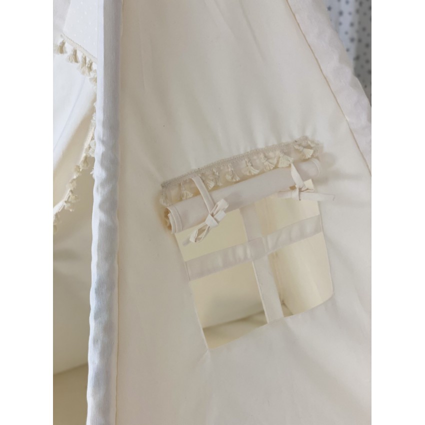 Παιδική Σκηνή Teepee Tent Καραμέλα με Φουντίτσες - glint.gr Παιδική Σκηνή - Teepee Tent Καραμέλα με Φουντίτσες