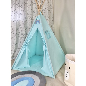 Παιδική Σκηνή Teepee Blue Sky – Χειροποίητη Βαμβακερή Σκηνή Παιχνιδιού