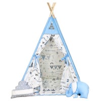 Παιδική Σκηνή Ινδιάνικη Teepee Blue με Ινδιάνικα Σχέδια 