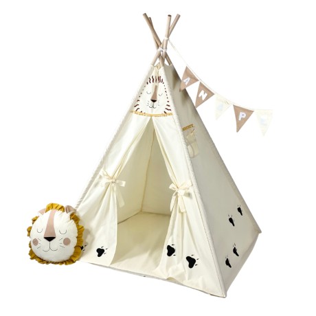 Παιδική Σκηνή Lion Teepee - Χειροποίητη με Σχέδιο Λιοντάρι
