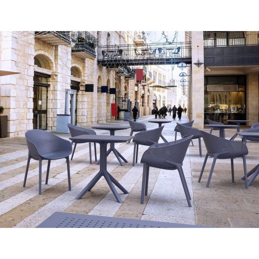 SKY DARK GREY 70X70X74εκ. ΤΡΑΠΕΖΙ ΠΟΛ/ΝΙΟΥ