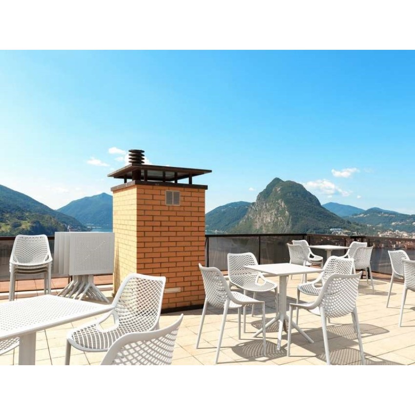 SKY WHITE 60Χ60X74εκ. ΤΡΑΠΕΖΙ ΠΤΥΣ/ΝΟ ΠΟΛ/ΝΙΟΥ