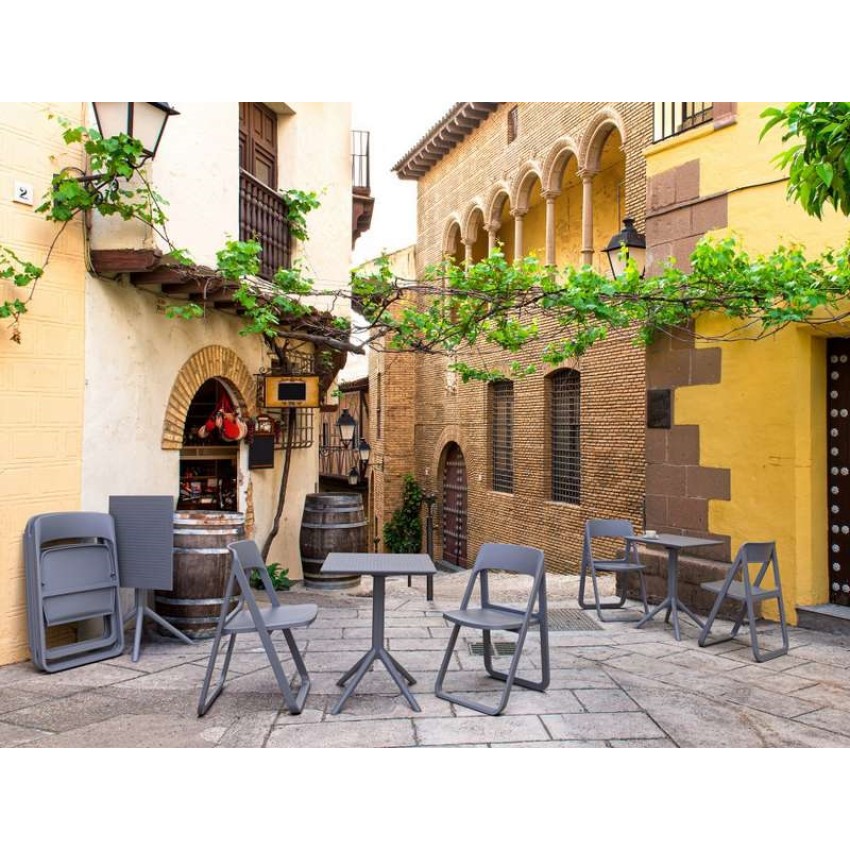 SKY DARK GREY 60Χ60X74εκ. ΤΡΑΠΕΖΙ ΠΤΥΣ/ΝΟ ΠΟΛ/ΝΙΟΥ