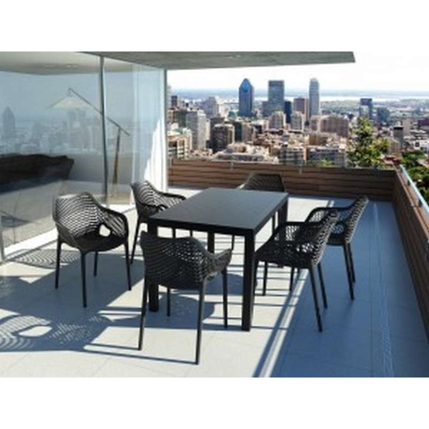 ARES ΤΡΑΠΕΖΙ 140Χ80Χ75εκ. BLACK ΠΟΛ/ΝΙΟΥ