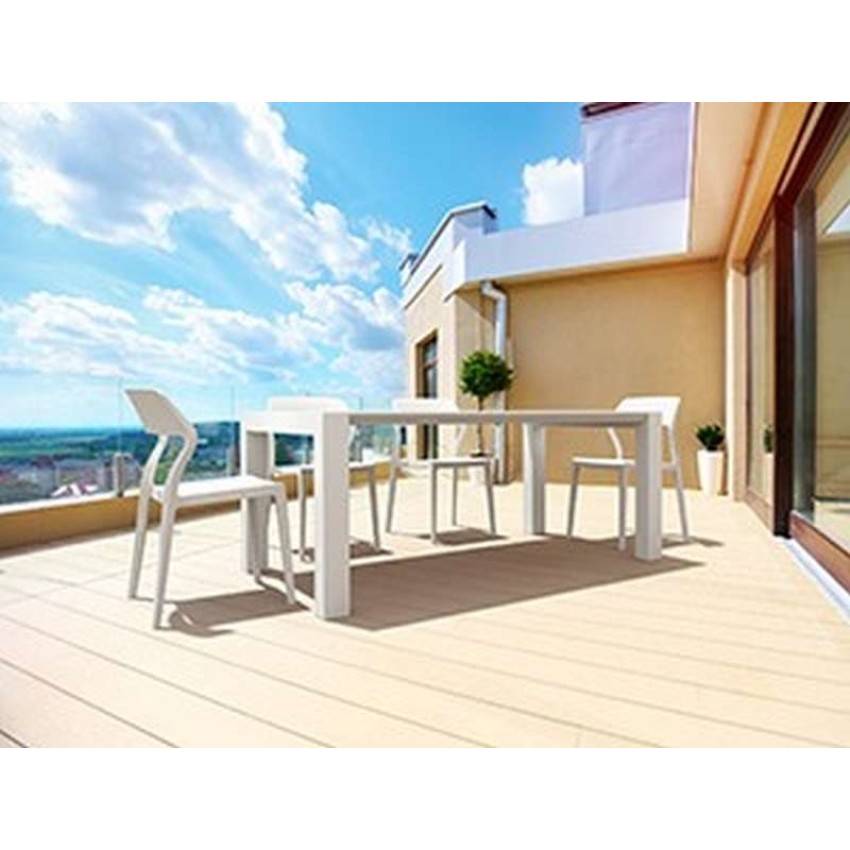 VEGAS WHITE 100X180/220Χ75εκ. ΕΠΕΚΤ.ΤΡΑΠΕΖΙ ΠΟΛ/ΝΙΟΥ