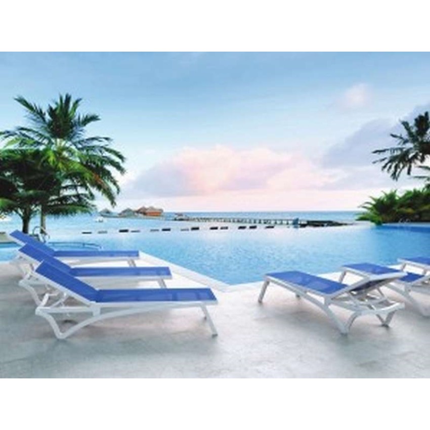 PACIFIC ΞΑΠΛΩΣΤΡΑ WHITE/BLUE ΠΟΛ/ΝΙΟΥ Ξαπλώστρα Pacific White/Blue 193X68X35εκ