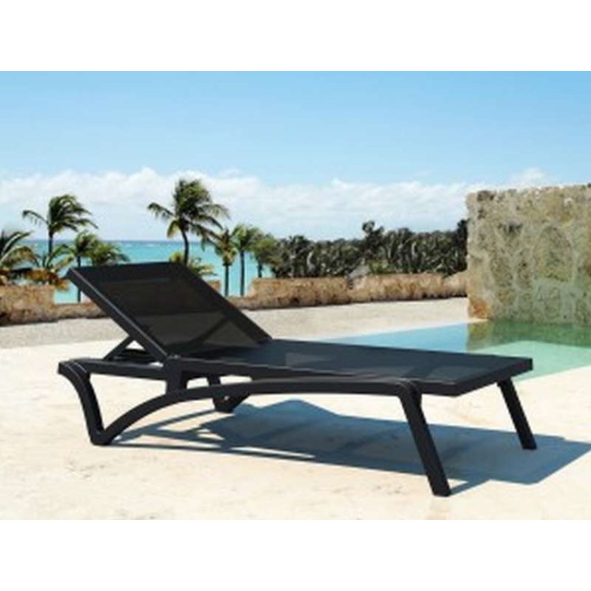 Ξαπλώστρα Siesta Pacific Black/Black 193X68X35εκ Ξαπλώστρα Siesta Pacific Black/Black 193X68X35εκ
