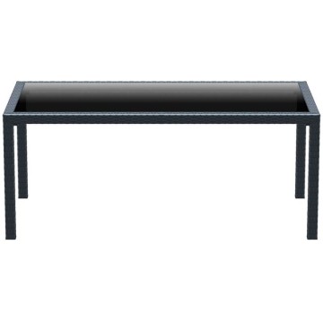 TAHITI DARK GREY 180Χ94Χ75εκ. ΤΡΑΠΕΖΙ ΜΕ ΤΖΑΜΙ ΠΟΛ/ΝΙΟΥ