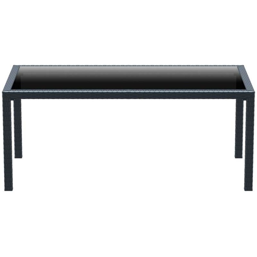 TAHITI DARK GREY 180Χ94Χ75εκ. ΤΡΑΠΕΖΙ ΜΕ ΤΖΑΜΙ ΠΟΛ/ΝΙΟΥ