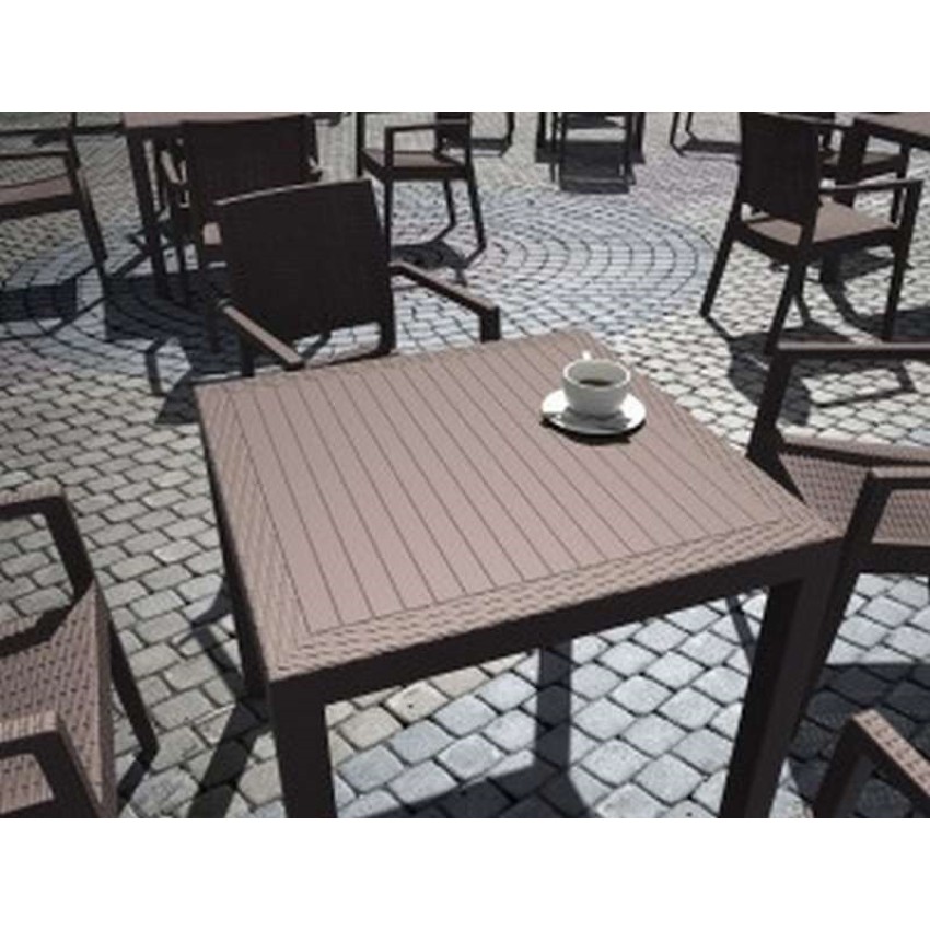 ORLANDO 80Χ80Χ75εκ. BROWN ΤΡΑΠΕΖΙ ΠΟΛ/ΝΙΟΥ