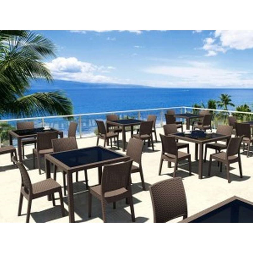 BALI BROWN 94Χ94Χ75εκ. ΤΡΑΠΕΖΙ ΜΕ ΤΖΑΜΙ ΠΟΛ/ΝΙΟΥ