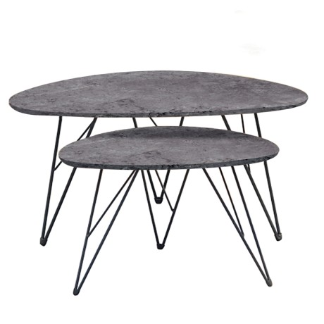 NANCY CONCRETE MDF ΣΕΤ 2 ΤΡΑΠΕΖΑΚΙΑ