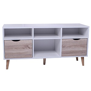 TV15 WHITE/S.OAK 117Χ39X53εκ. ΕΠΙΠΛΟ