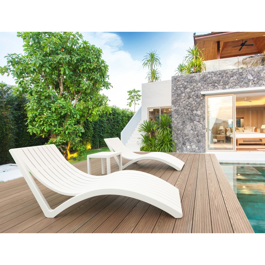 Λευκή Ξαπλώστρα SLIM 72X180X70εκ